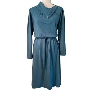 SALE Vintage Dress 70s Vicky Vaughn Long Sleeve Jersey Size 11